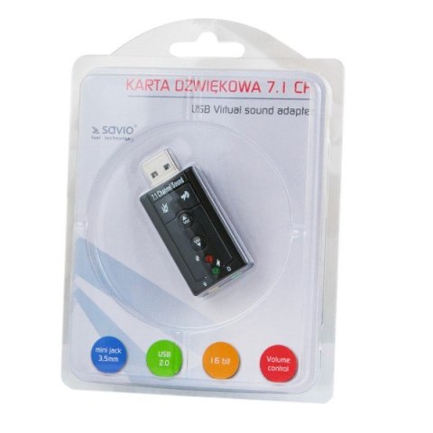 SAVIO Karta dźwiękowe SAVIO ak-01 (Zewnętrzna; USB 2.0)