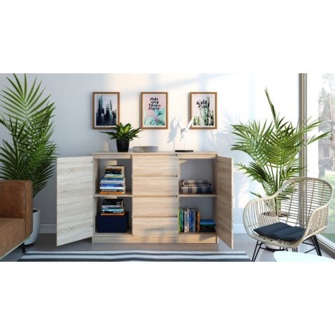 TOP E SHOP KOMODA 2 DRZWI 4 SZUFLADY SONOMA