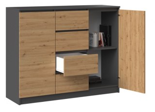 TOP E SHOP Komoda 2D4S 120x40xH97 antracyt/artisan