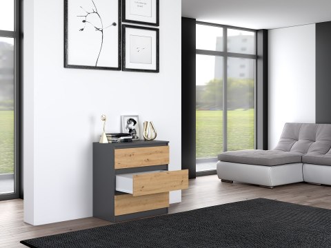 TOP E SHOP Komoda M3 70x40xH77 antracyt/artisan