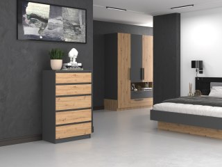 TOP E SHOP Komoda M5 70x40xH112 antracyt/artisan