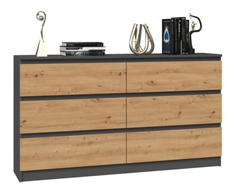 TOP E SHOP Komoda M6 140 138x40xH77 antracyt/artisan