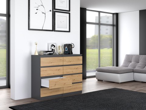 TOP E SHOP Komoda M8 120x40xH97 antracyt/artisan