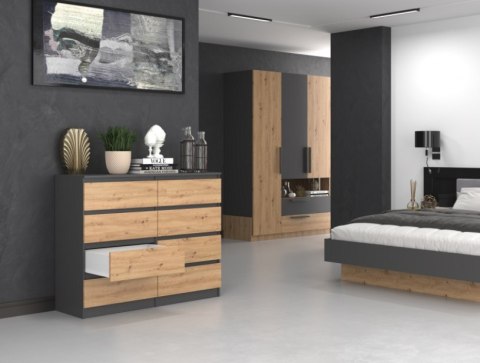 TOP E SHOP Komoda M8 120x40xH97 antracyt/artisan