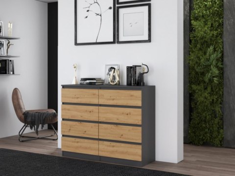 TOP E SHOP Komoda M8 120x40xH97 antracyt/artisan