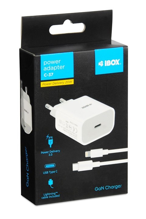 IBOX ŁADOWARKA SIECIOWA I-BOX C-37 PD20W USB-C