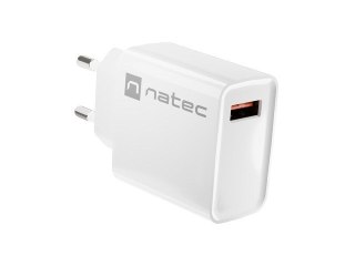 NATEC NATEC ŁADOWARKA SIECIOWA RIBERA USB-A 18W BIAŁA NUC-2057