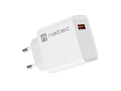 NATEC NATEC ŁADOWARKA SIECIOWA RIBERA USB-A 18W BIAŁA NUC-2057