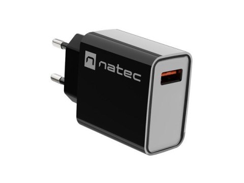 NATEC NATEC ŁADOWARKA SIECIOWA RIBERA USB-A 18W CZARNA NUC-2058