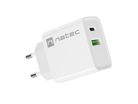 NATEC NATEC ŁADOWARKA SIECIOWA RIBERA USB-A + USB-C 20W POWER DELIVERY BIAŁA NUC-2061