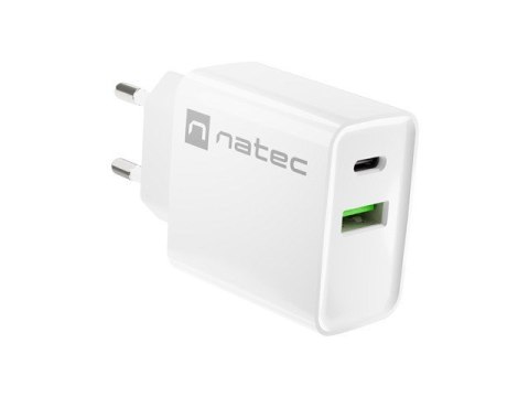 NATEC NATEC ŁADOWARKA SIECIOWA RIBERA USB-A + USB-C 20W POWER DELIVERY BIAŁA NUC-2061