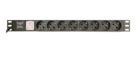 GEMBIRD GEMBIRD LISTWA ZASILAJĄCA RACK 19" PDU EG-PDU-014-C14 1U, 10A, 8X SCHUKO, WTYK C14, KABEL 3M