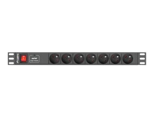 Lanberg Listwa RACK Lanberg PDU-07E-0200-IEC-BK (7 x UTE; 10 A; 2m; kolor czarny)