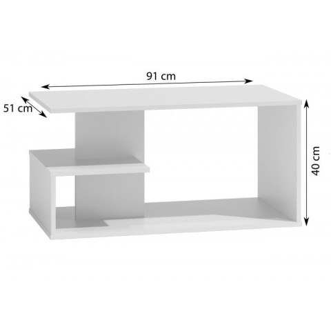 TOP E SHOP STOLIK KAWOWY ŁAWA DALLAS BIAŁY