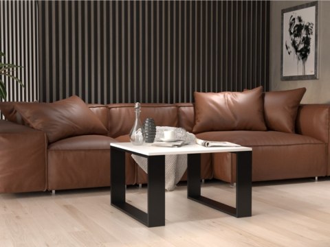 TOP E SHOP Stolik MODERN MINI 67x67xH40 biały/czarny