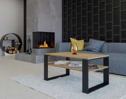 TOP E SHOP Stolik ława MODERN 1P 90x58xH50 artisan/czerń