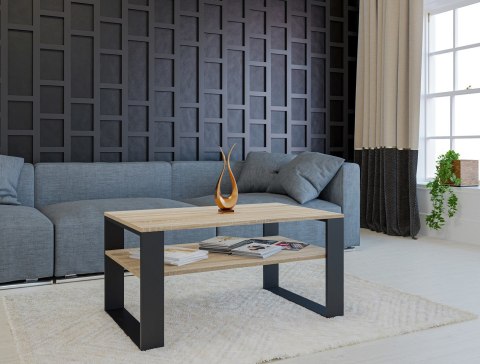 TOP E SHOP Stolik ława MODERN 1P 90x58xH50 sonoma/czerń