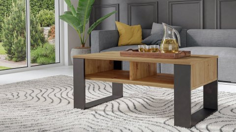 TOP E SHOP Stolik ława MODERN 2P 90x58xH50 artisan/czarny