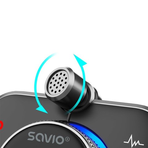 SAVIO SAVIO TR-14 TRANSMITER SAMOCHODOWY FM Z BLUETOOTH I ŁADOWARKĄ,QUICK CHARGE 3.0 I POWER DELIVERY, RED. SZUMÓW
