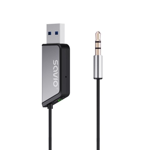 SAVIO SAVIO TRANSMITER AUX, USB, BLUETOOTH 5.3, FUNKCJA ZESTAWU GŁOŚNOMÓWIĄCEGO, TR-16