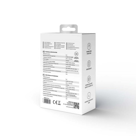 SAVIO SAVIO TRANSMITER FM SAMOCHODOWY Z FUNKCJĄ BLUETOOTH 5.0 QUICK CHARGE 3.0 ORAZ POWER DELIVERY, WYŚWIETLACZ LED, FUNKCJ BASS BO