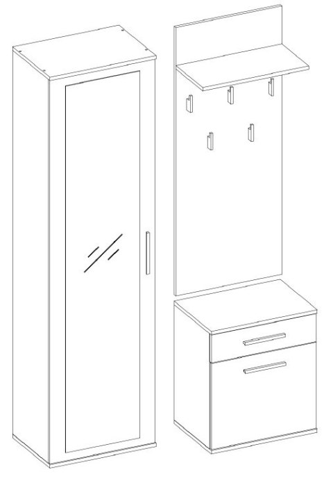 TOP E SHOP GARDEROBA DUO CZARNY KOMPLET