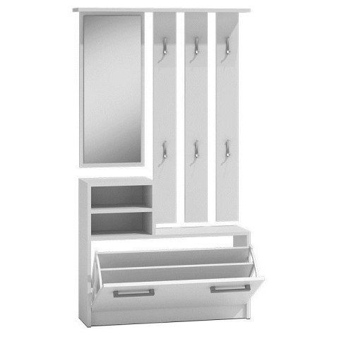 TOP E SHOP GARDEROBA-SZAFKA, LUSTRO, WIESZAK / BIAŁA GB1