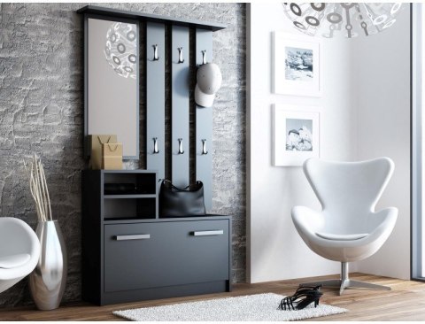 TOP E SHOP GARDEROBA-SZAFKA, LUSTRO, WIESZAK / CZARNY GC1