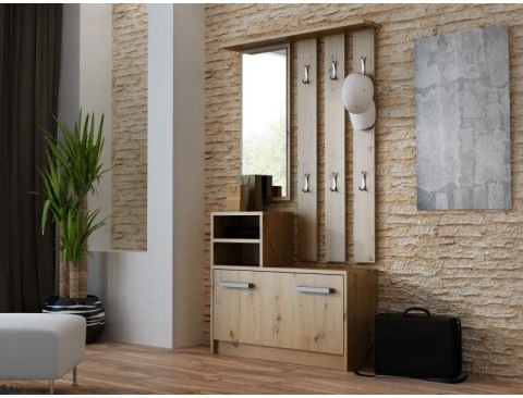 TOP E SHOP GARDEROBA-SZAFKA, LUSTRO, WIESZAK DĄB ARTISAN
