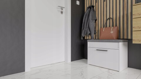 TOP E SHOP Szafka na buty ze schowkiem PARMA MINI 60x35xH49 biel