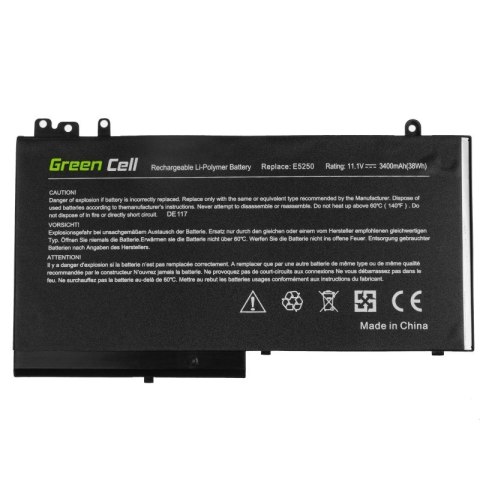 Green Cell GREEN CELL BATERIA DE117 RYXXH DO DELL LATITUDE 12 5250 E5250 14 E5450 15 E5550 11 3150 3160 2900MAH 10.8V/11.1V