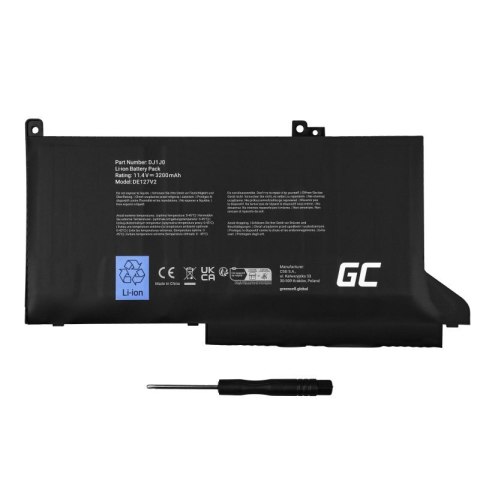 Green Cell GREEN CELL BATERIA DE127V2 DJ1J0 DO DELL LATITUDE 7280 7290 7380 7390 7480 7490 2700MAH 11.4V