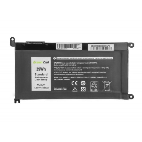 Green Cell GREEN CELL BATERIA DE150 WDX0R WDXOR DO DELL INSPIRON 13 5378 5379 14 5482 15 5568 5578 5579 7560 7570 17 5770 3400MAH 11.4V