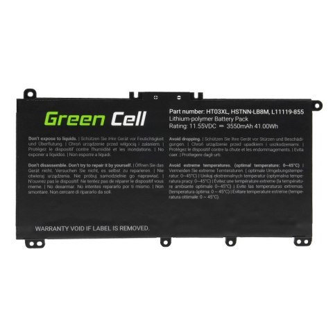Green Cell GREEN CELL BATERIA HP163 HT03XL DO HP 240 G7 245 G7 250 G7 255 G7, HP 14 15 17, HP PAVILION 14 15 3400MAH 11.4V