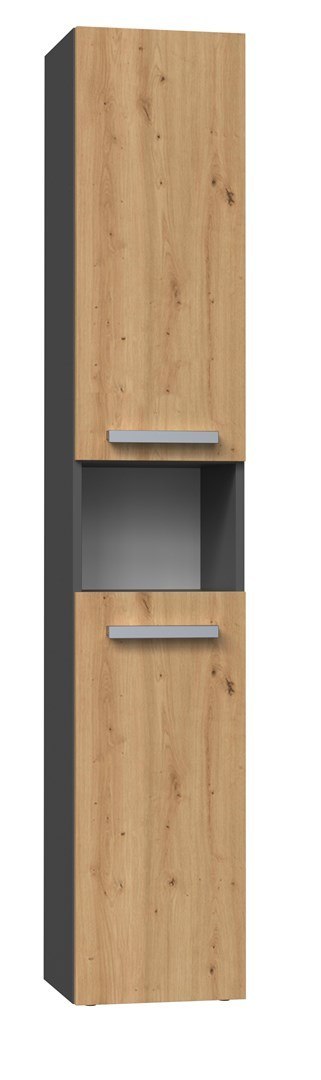 TOP E SHOP Szafka łazienkowa NEL I 31x30xH174 antracyt/artisan