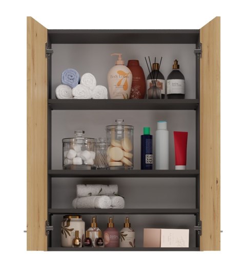 TOP E SHOP Szafka nad pralkę POLA MINI DD 64x30xH90 antracyt/artisan