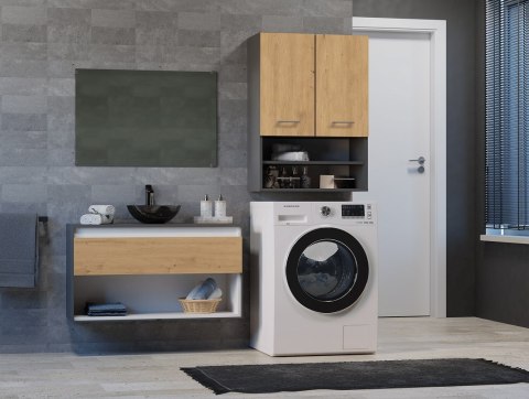 TOP E SHOP Szafka nad pralkę POLA MINI DK 64x30xH90 antracyt/artisan