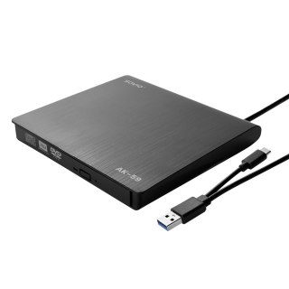 SAVIO SAVIO NAGRYWARKA ZEWNĘTRZNA TYPU SLIM CD/DVD R/RW - USB C/USB-A, AK-59
