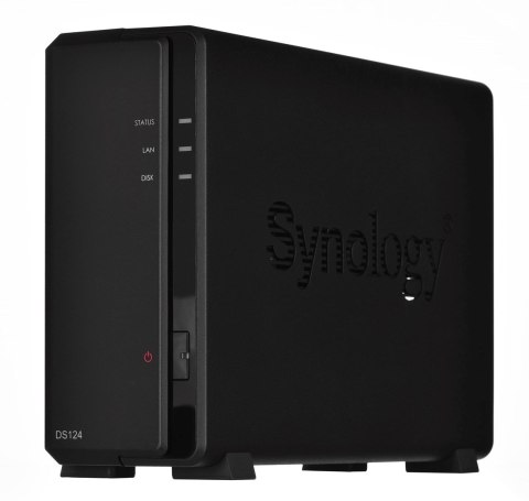 Synology NAS Synology DS124; Tower; 1x (3.5" SATA HDD); Realtek RTD1619B; ,1GB DDR4, 1x 1GbE RJ-45