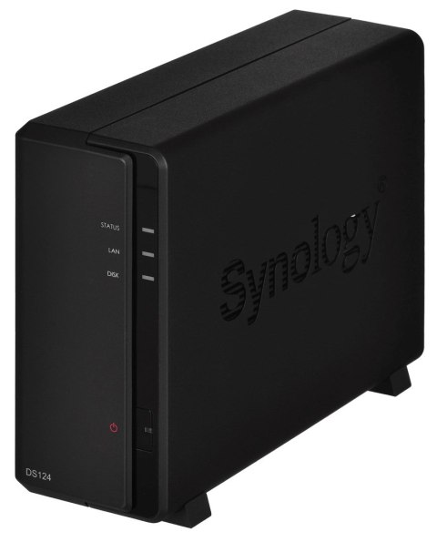 Synology NAS Synology DS124; Tower; 1x (3.5" SATA HDD); Realtek RTD1619B; ,1GB DDR4, 1x 1GbE RJ-45