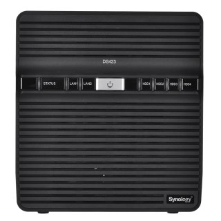 Synology NAS Synology DS423; Tower; 4x (3.5" SATA HDD); Realtek RTD1619B;,2GB DDR4, 2x 1GbE RJ-45