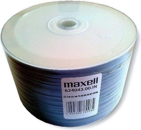 Maxell MAXELL CD-R 700MB, 50 szt. w opakowaniu SHRINK, prędkość zapisu 52X, 80 min. Płyty wysokiej jakości z możliwością nadruku, żywe 