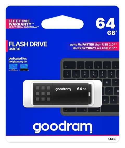 GoodRam Pendrive GoodRam UME3 UME3-0640K0R11 (64GB; USB 3.0; kolor czarny)