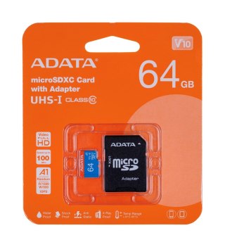 ADATA Karta pamięci ADATA PREMIER AUSDX64GUICL10A1-RA1 (64GB; Class 10; Adapter)