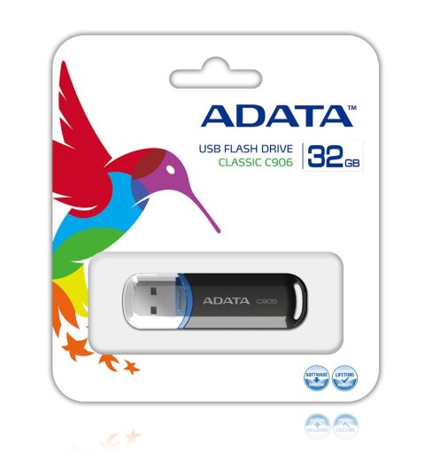 ADATA Pendrive ADATA C906 AC906-32G-RBK (32GB; USB 2.0; kolor czarny)