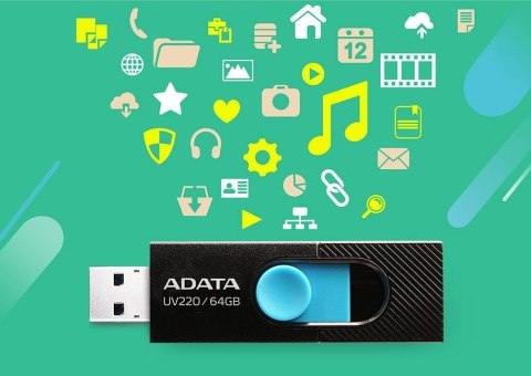 ADATA Pendrive ADATA UV220 AUV220-64G-RBKBL (64GB; USB 2.0; kolor czarny)
