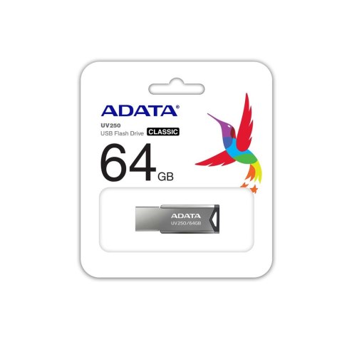 ADATA Pendrive ADATA UV250 AUV250-64G-RBK (64GB; USB 2.0; kolor srebrny)