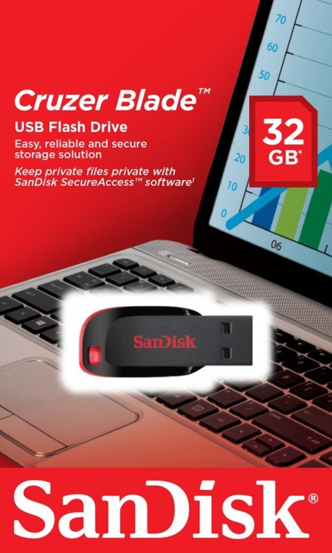 SanDisk Pendrive SanDisk CRUZER BLADE SDCZ50-032G-B35 (32GB; USB 2.0; kolor czarny)