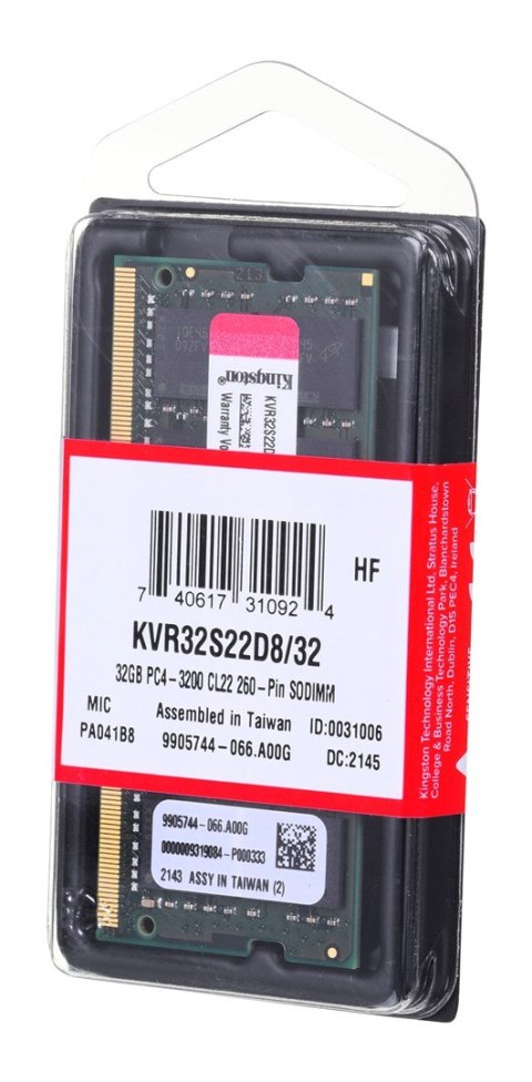 Kingston KINGSTON DDR4 SODIMM 32GB 3200MHz CL22 2Rx8