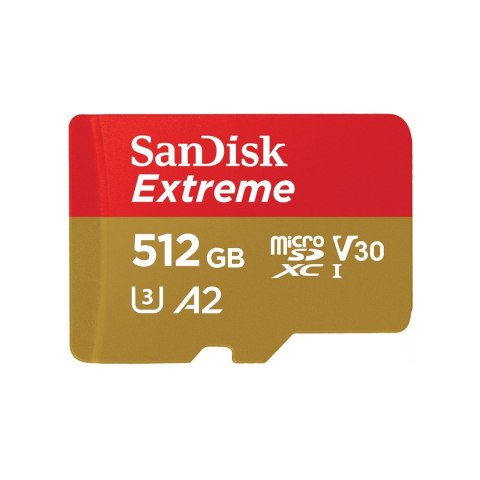 SanDisk KARTA PAMIĘCI SANDISK EXTREME microSDXC 512 GB 190/130 MB/s A2 C10 V30 UHS-I U3